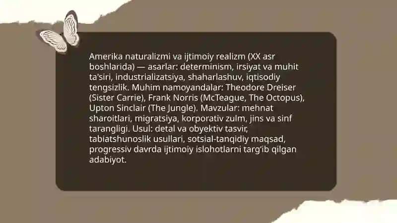 XX asr boshlarida Amerika adabiyoti 4