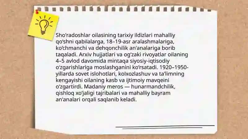 Sho´radoshlar oilasi 4