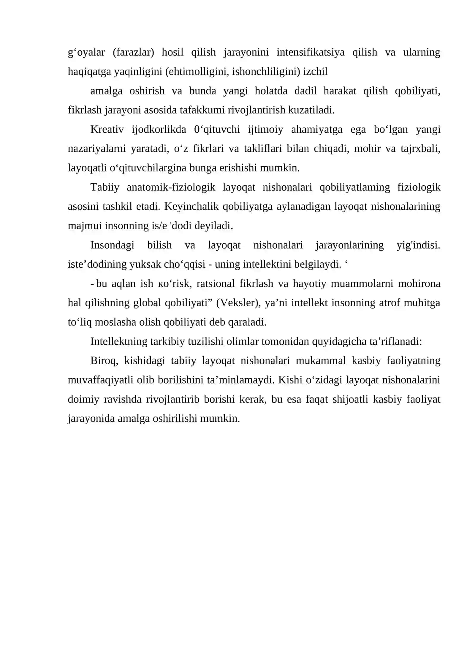 PЕDAGOGIK QOBILIYAT. QOBILIYATNING PEDAGOGIK PSIXOLOGIK TASNIFI 4