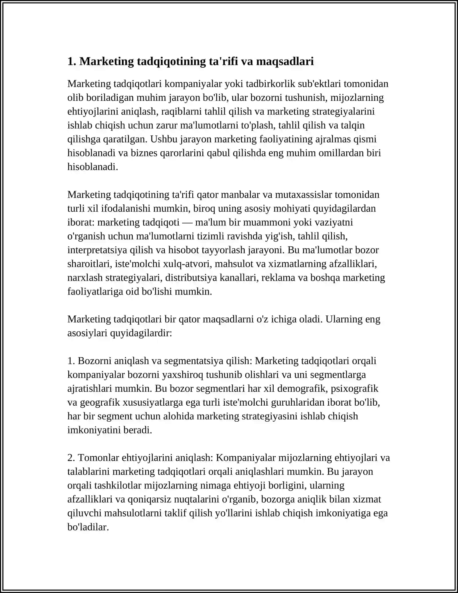 MARKETING TADQIQOTLARI VA ULARNING BOSQICHLARI 4