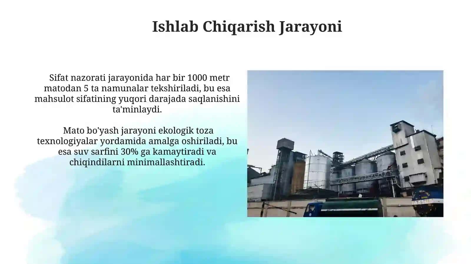 Jaxon To'qimachilik Sanoati: Umumiy Ma'lumot 4