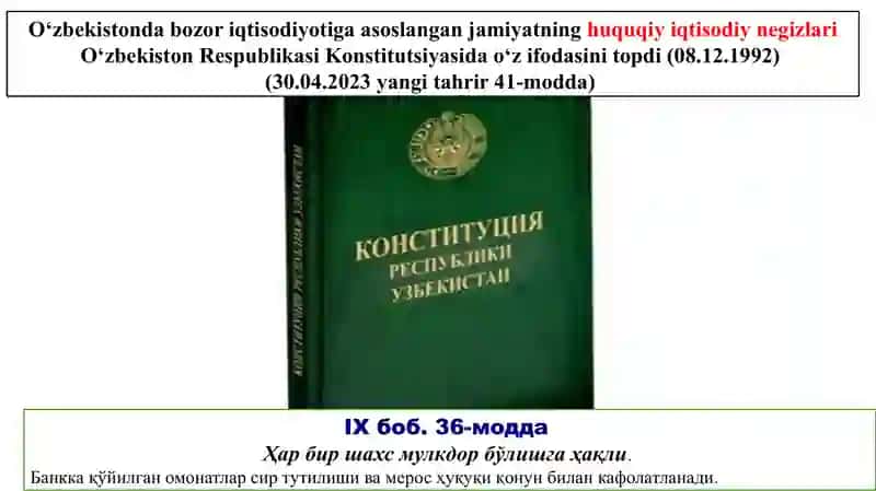 IQTISODIY ISLOHOTLAR, XUSUSIY MULKCHILIKNING SHAKLLANISHI.  OʻZBEKISTONDA BOZOR MUNOSABATLARINING RIVOJLANISHI.pptx 4
