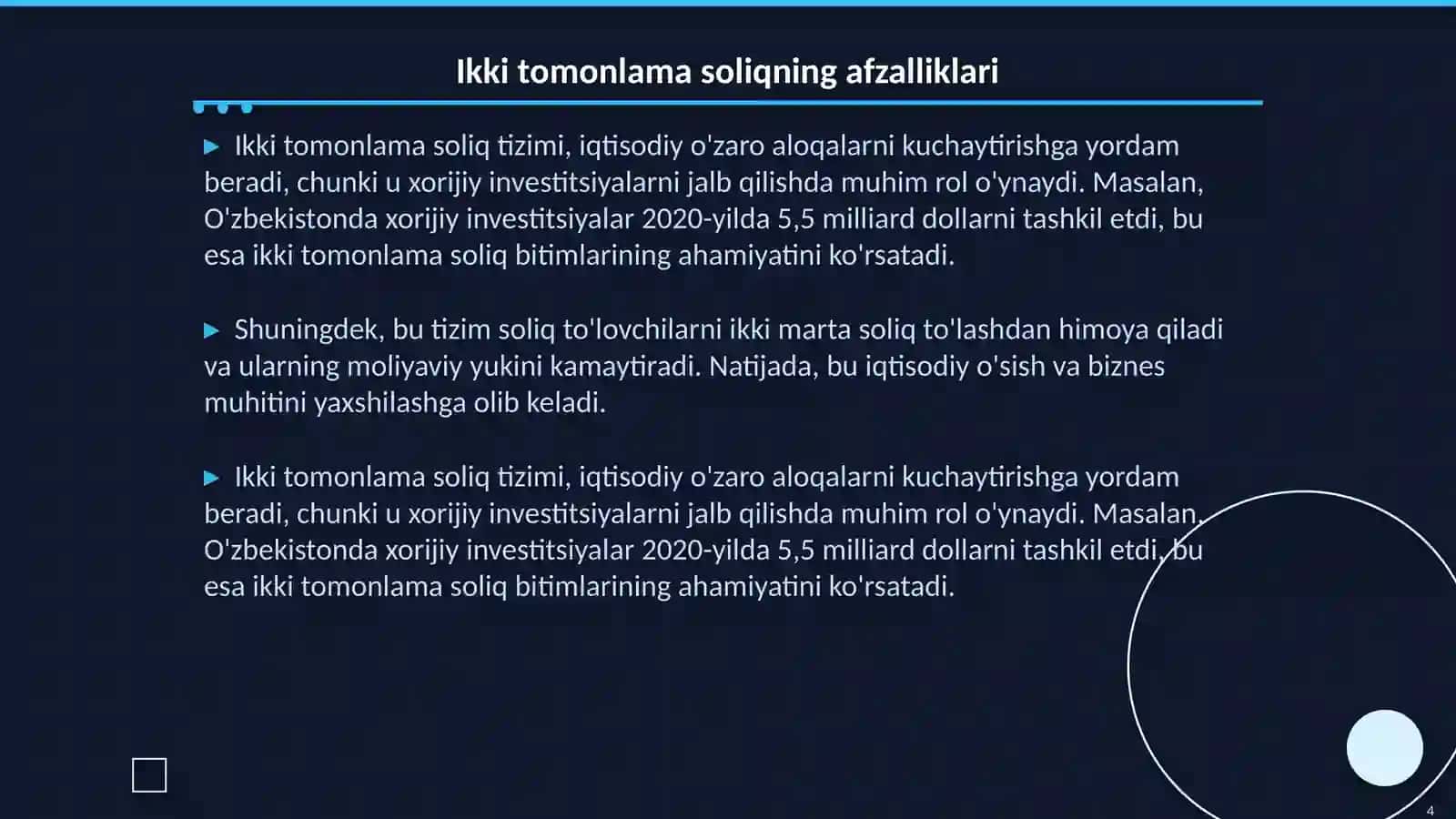 Ikki tomonlama soliq tushunchasi Oʼzbekiston va xorij tajribasida 4