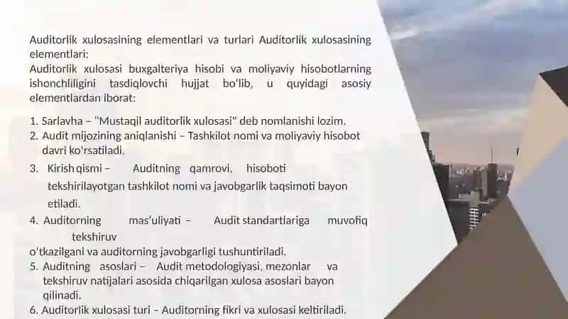 Auditorlik xulosasining turlari 4