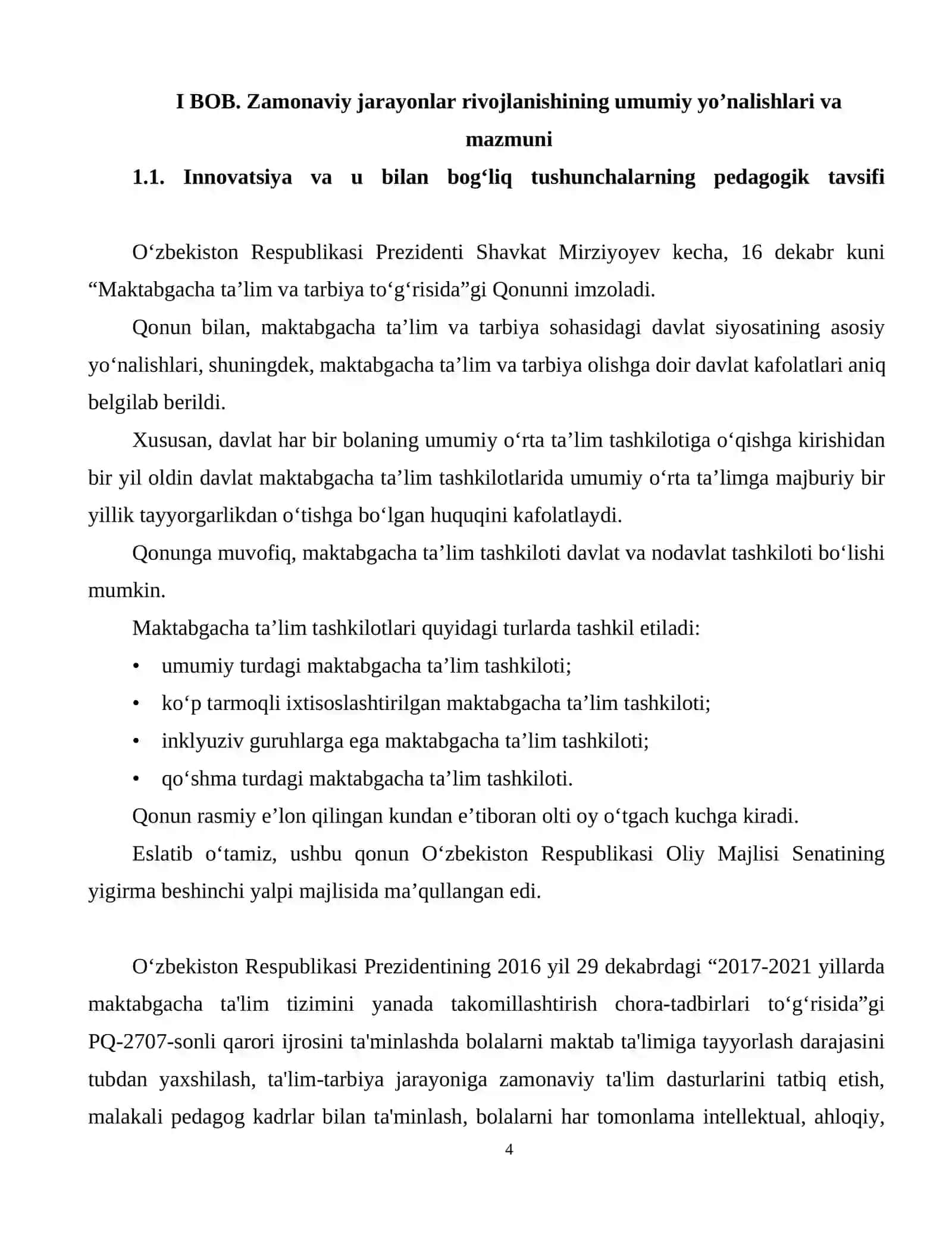 Maktabgacha ta'lim tarbiyani zamonaviy boshqarishning ishlab chiqarish va joriy etish 4