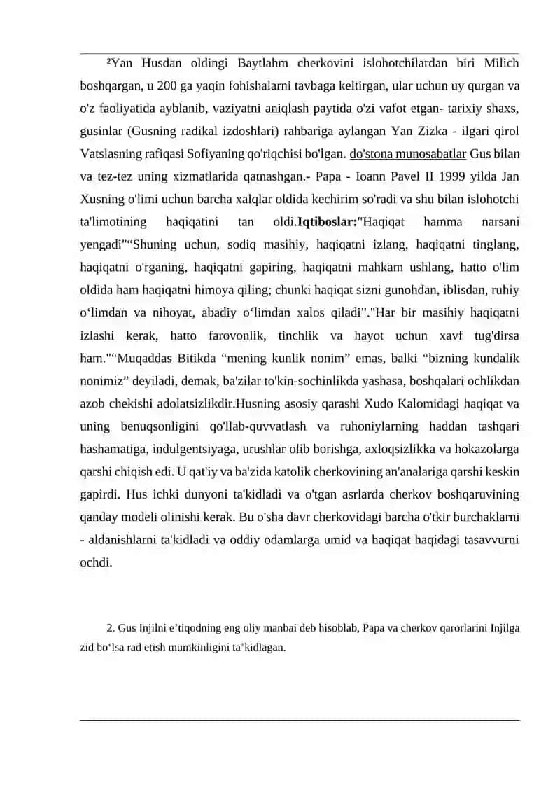 Yan Gusning diniy, ijtimoiy va siyosiy qarashlari 4