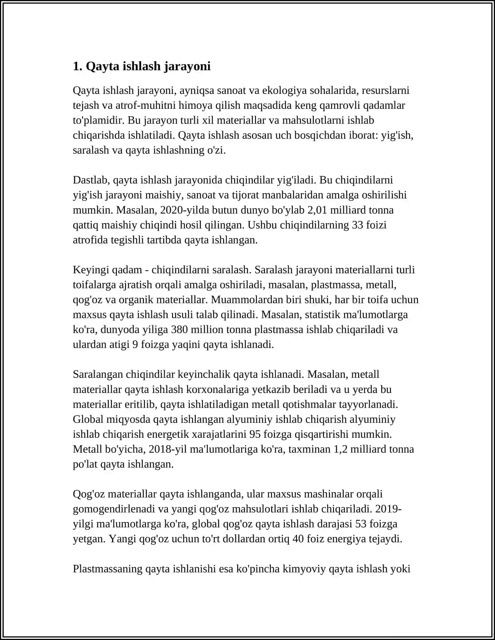 QAYTA ISHLASH (RESTRUKTRUZATSIYA) VA QOʻSHIMCHA YOʻLLAR 4