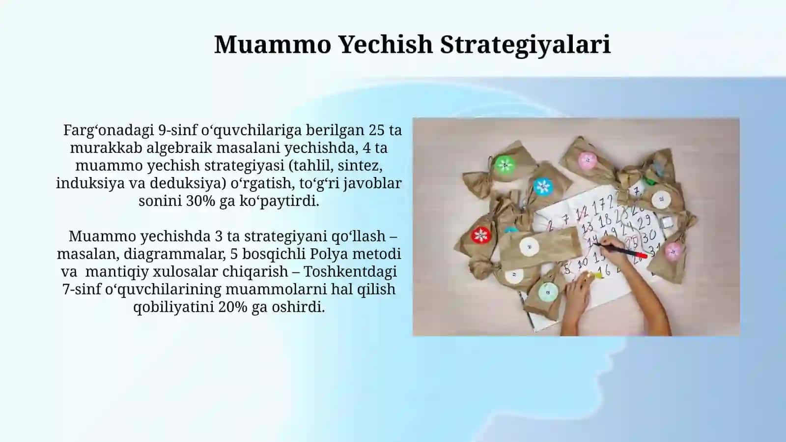 Iqtidorli o'quvchilar bilan ishlash matematikadarsishlanmasi 4