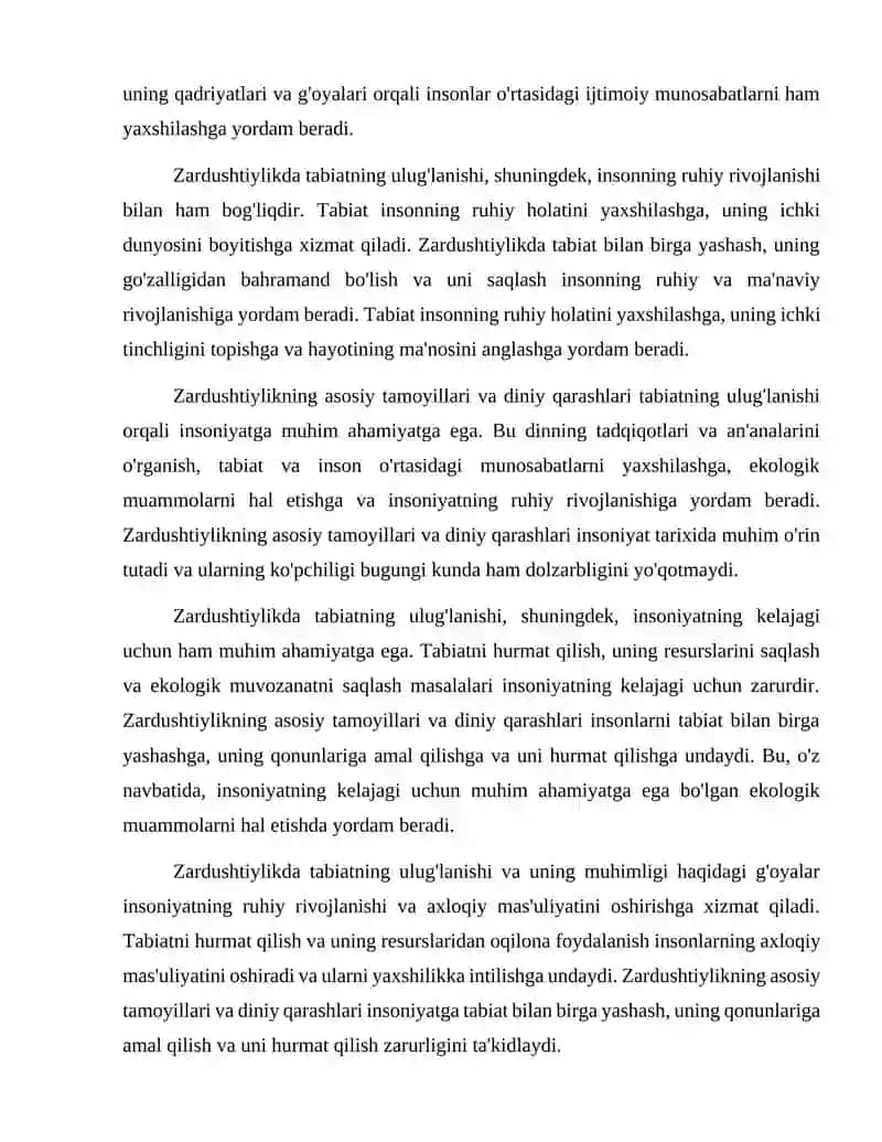 Zardushtiylikda tabiatning ulug'lanishi 4