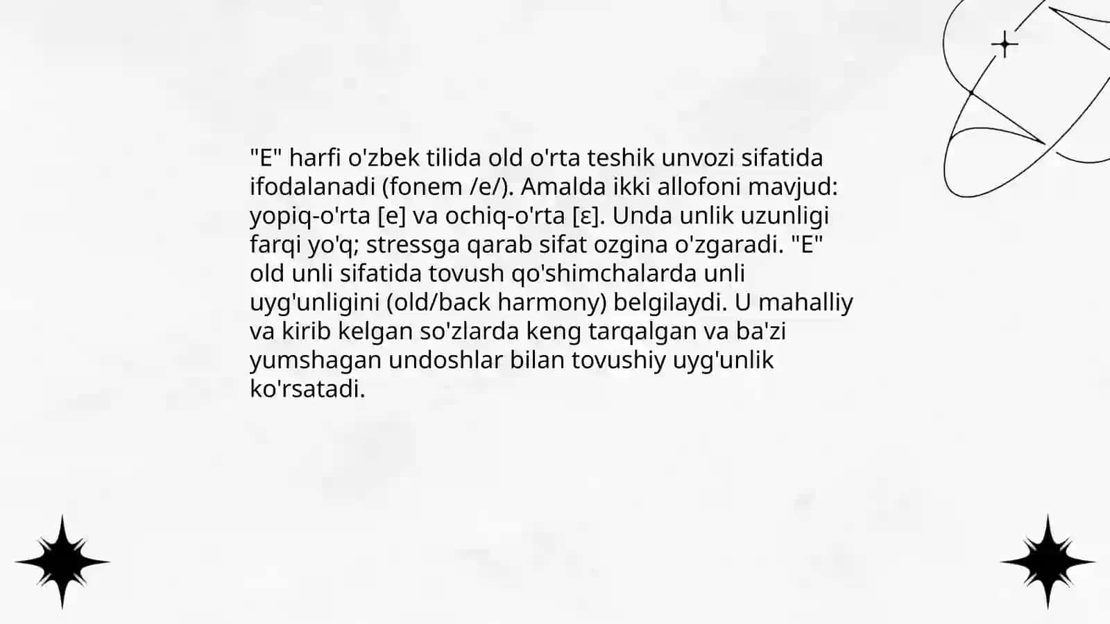 "E" harfi va tovushi 4