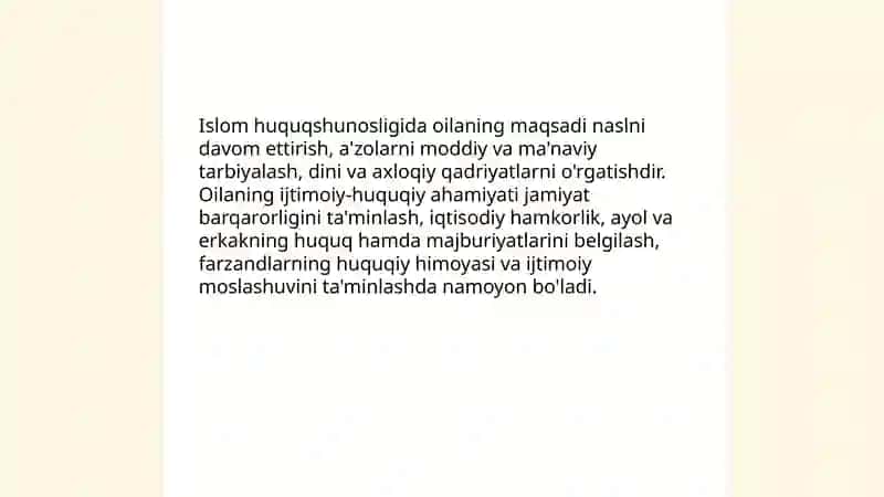 Islom huquqshunosligida oila, nikoh, taloq, idda, zihor tushunchalarini ta'riflash 4