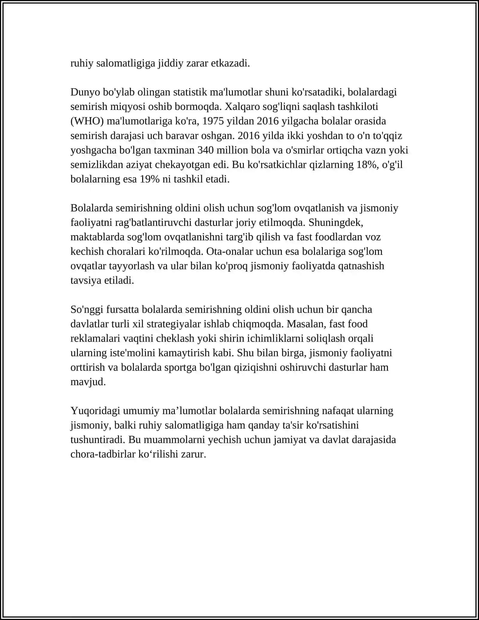 Bolalar Salomatligining Zamonaviy Muammolari 4