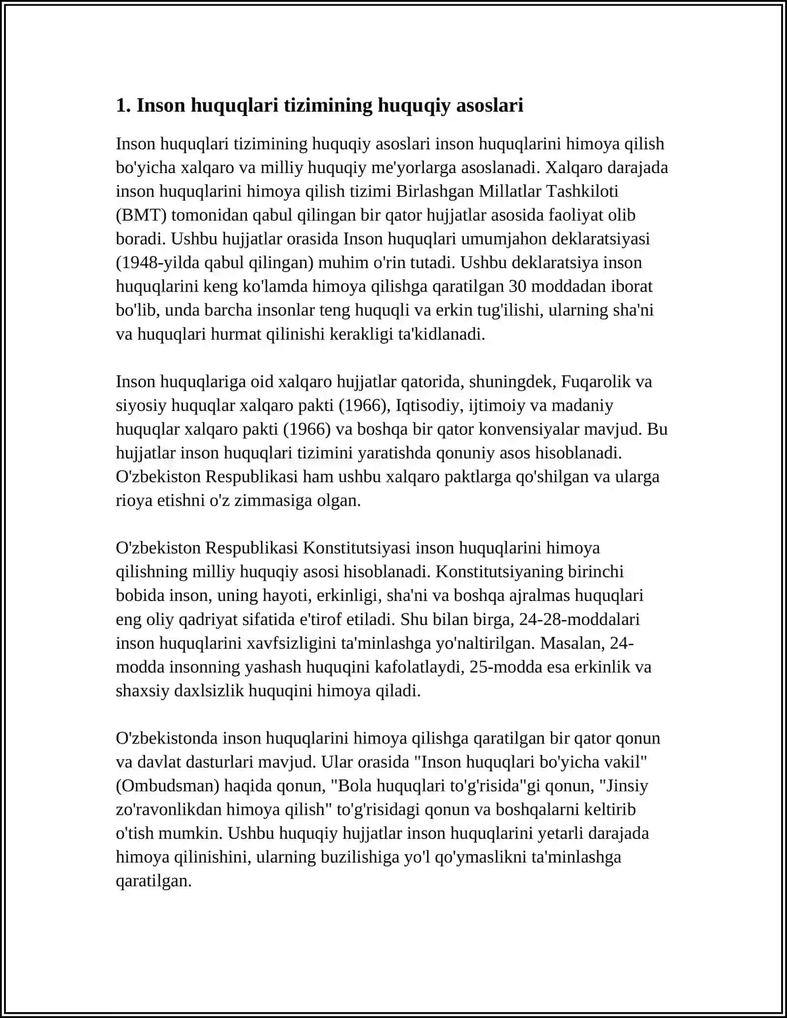 ISLOMDA INSON HUQUQ VA ERKINLIKLARI TAMINLANISHINING OʻZIGA XOS JIHATLATI 4