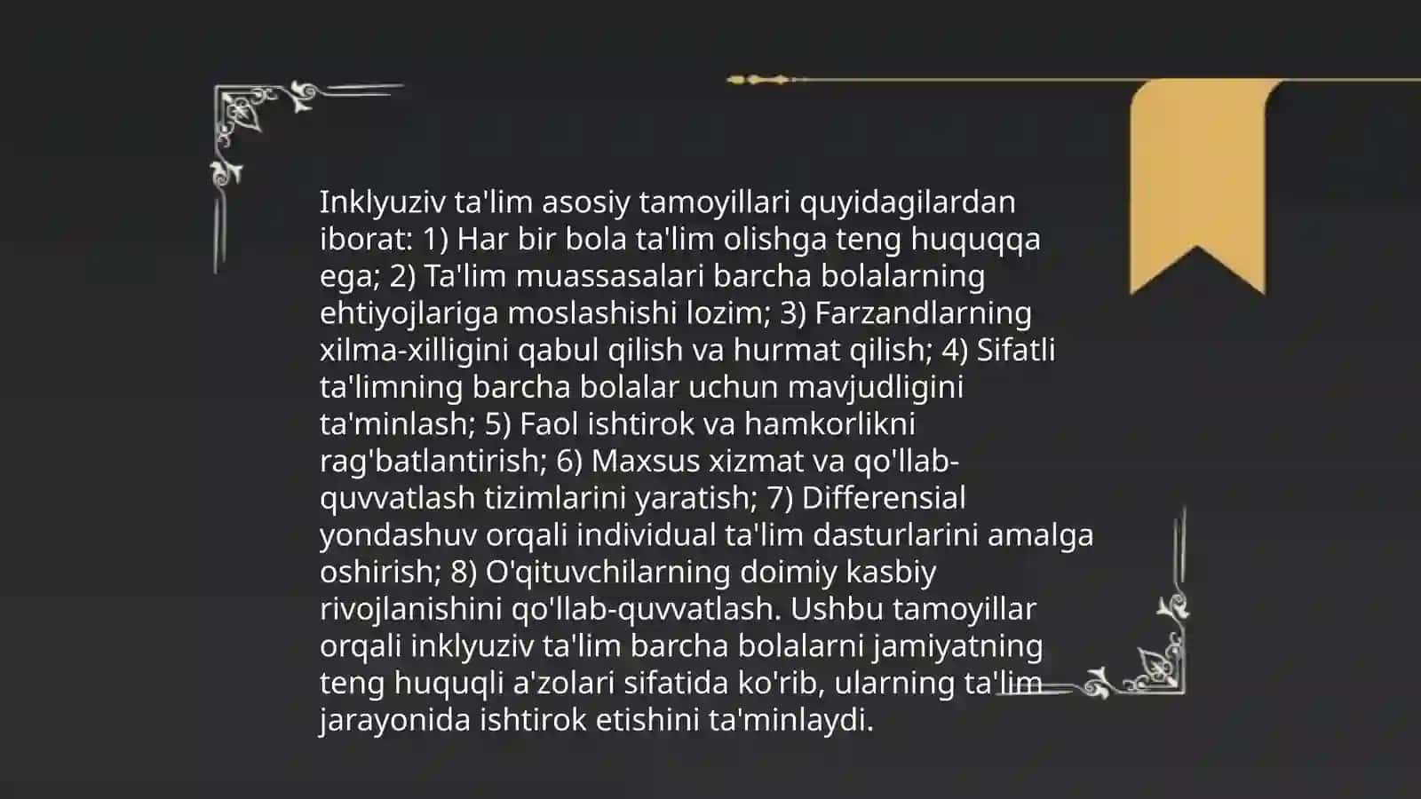 Inklyuziv ta'limga oid videoslayd 4