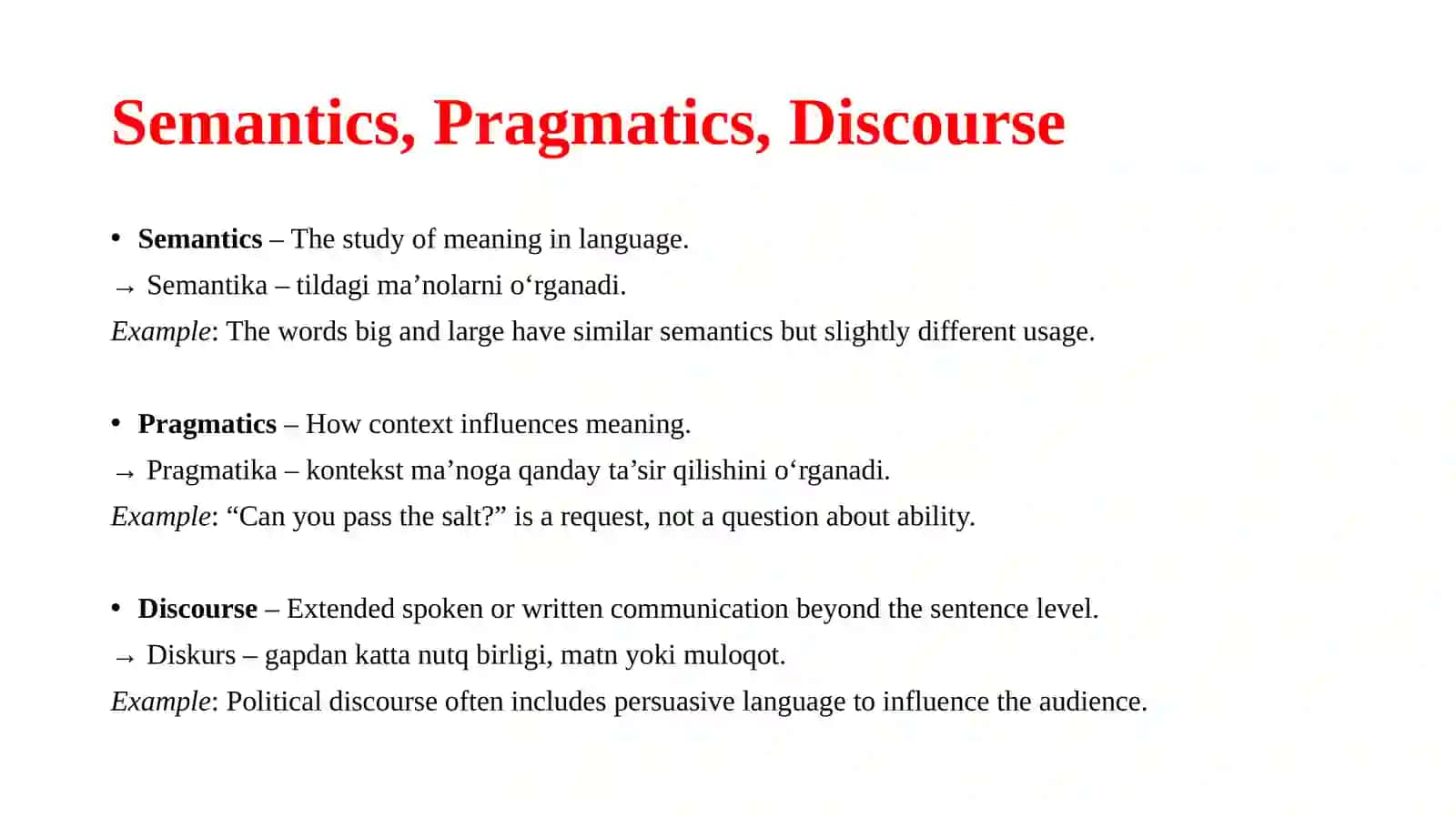 Advanced linguistic terms 4