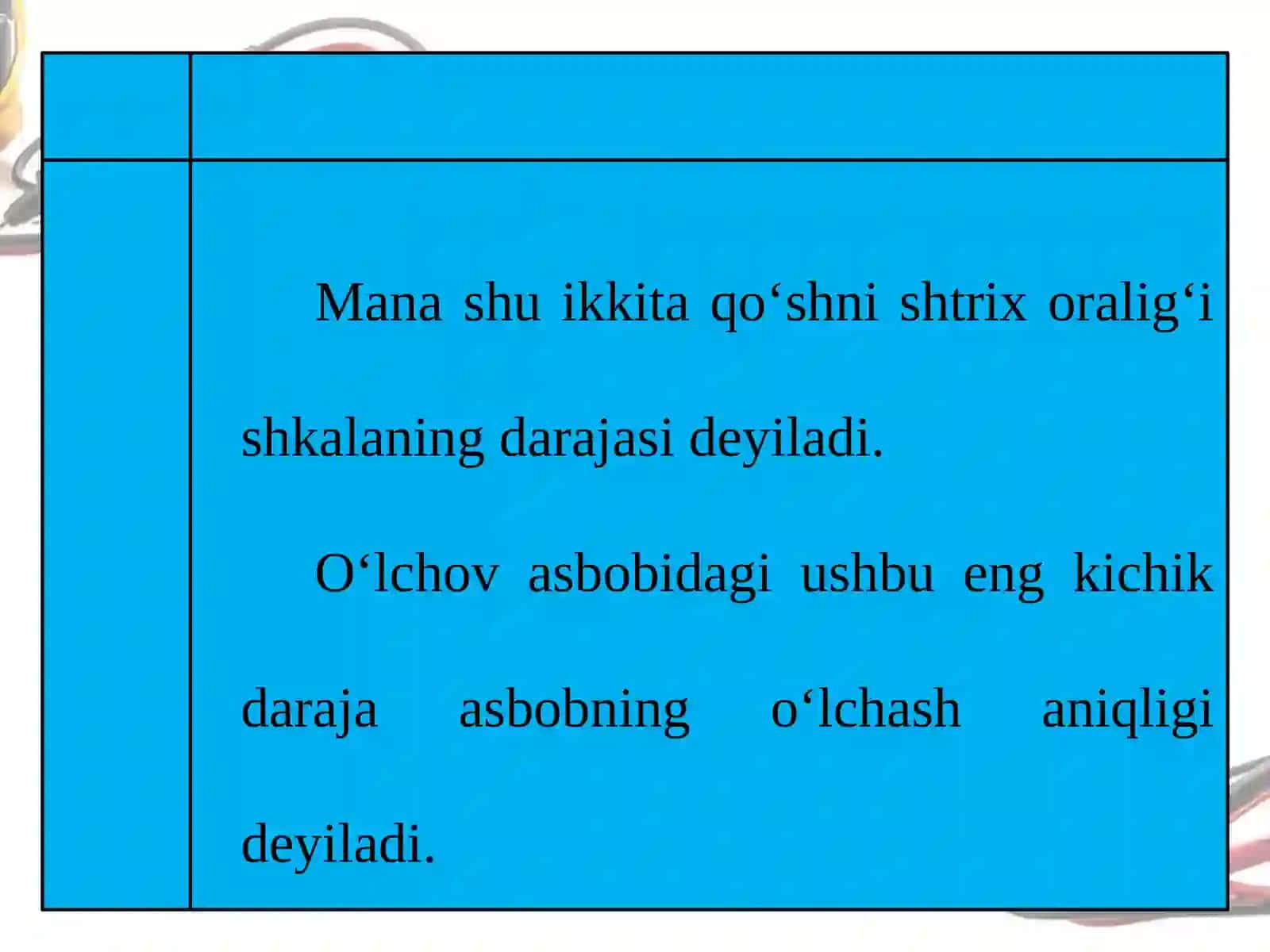 6-sinf Fizika fanidan O'lchashlar va o'lchash aniqligi dars taqdimoti 4