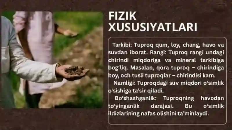 Tuproq va uning tabiiy xususiyatlari 4