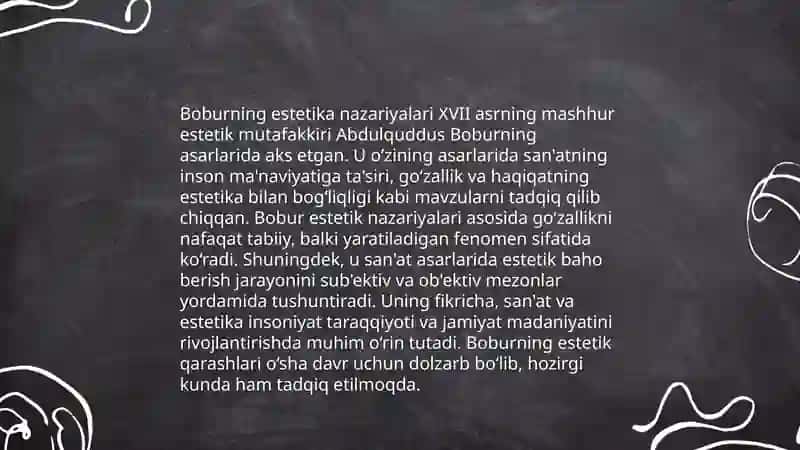 Boburnomada muallifning adabiy estetik qarashlari 4