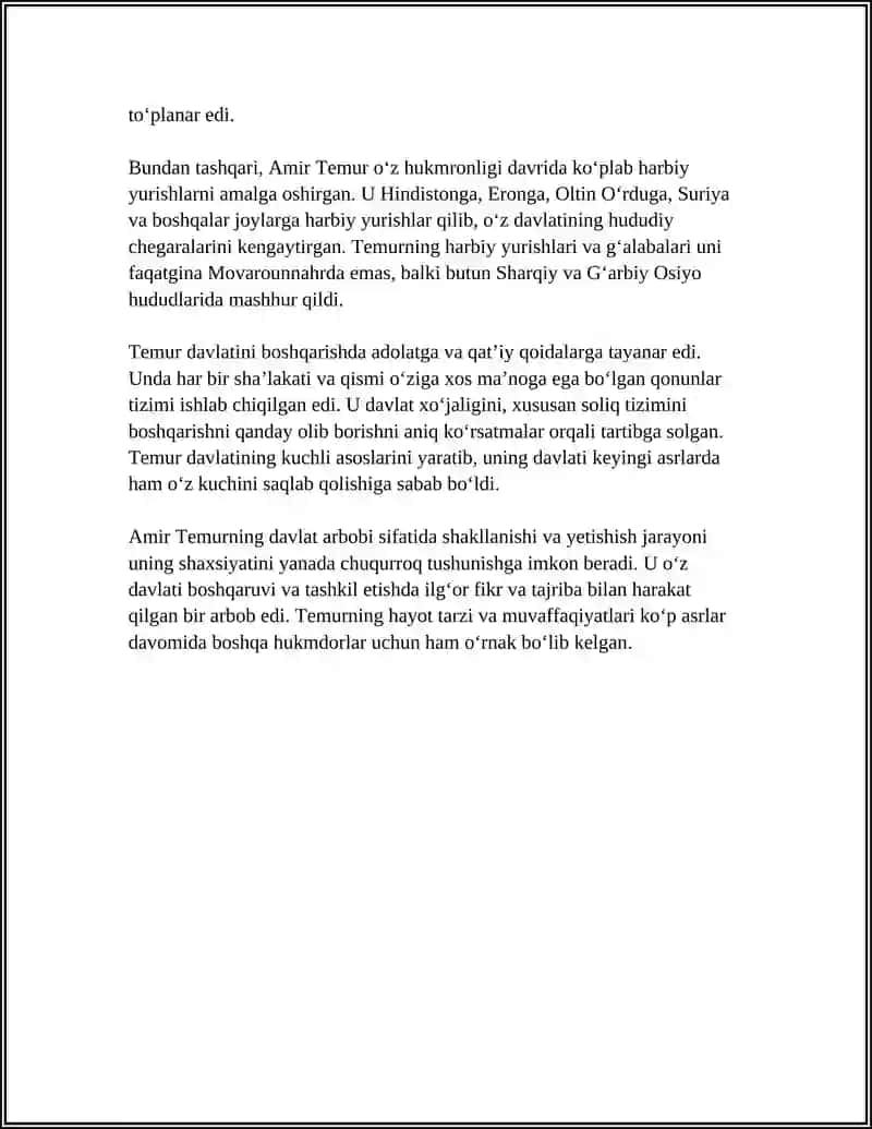 AMIR TEMUR BUYUK DAVLAT ARBOBI 4
