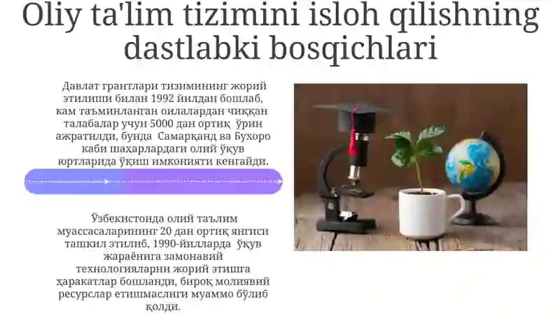 Mustaqillik yillarida oliy taʼlim sohasida amalga oshirilgan islohatlar 4
