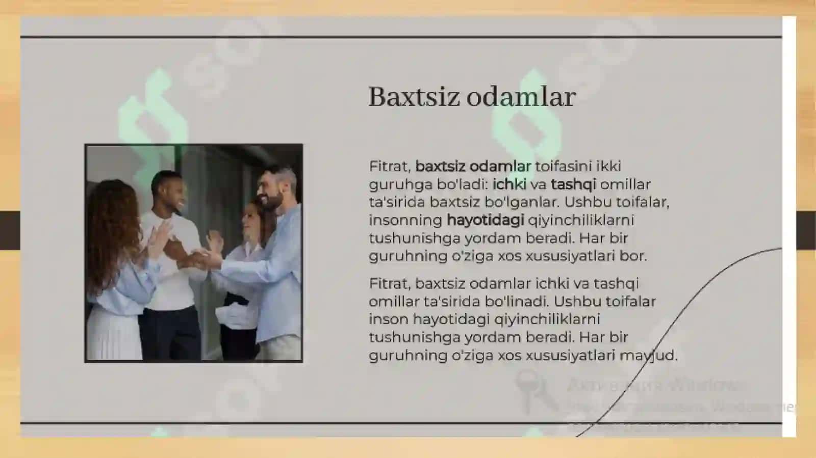 A.Fitratning ,,Rahbari najot risolasidagi ,,Baxtsiz odamlarning ikki toifasi “ga qarashlari bo’yicha. 4