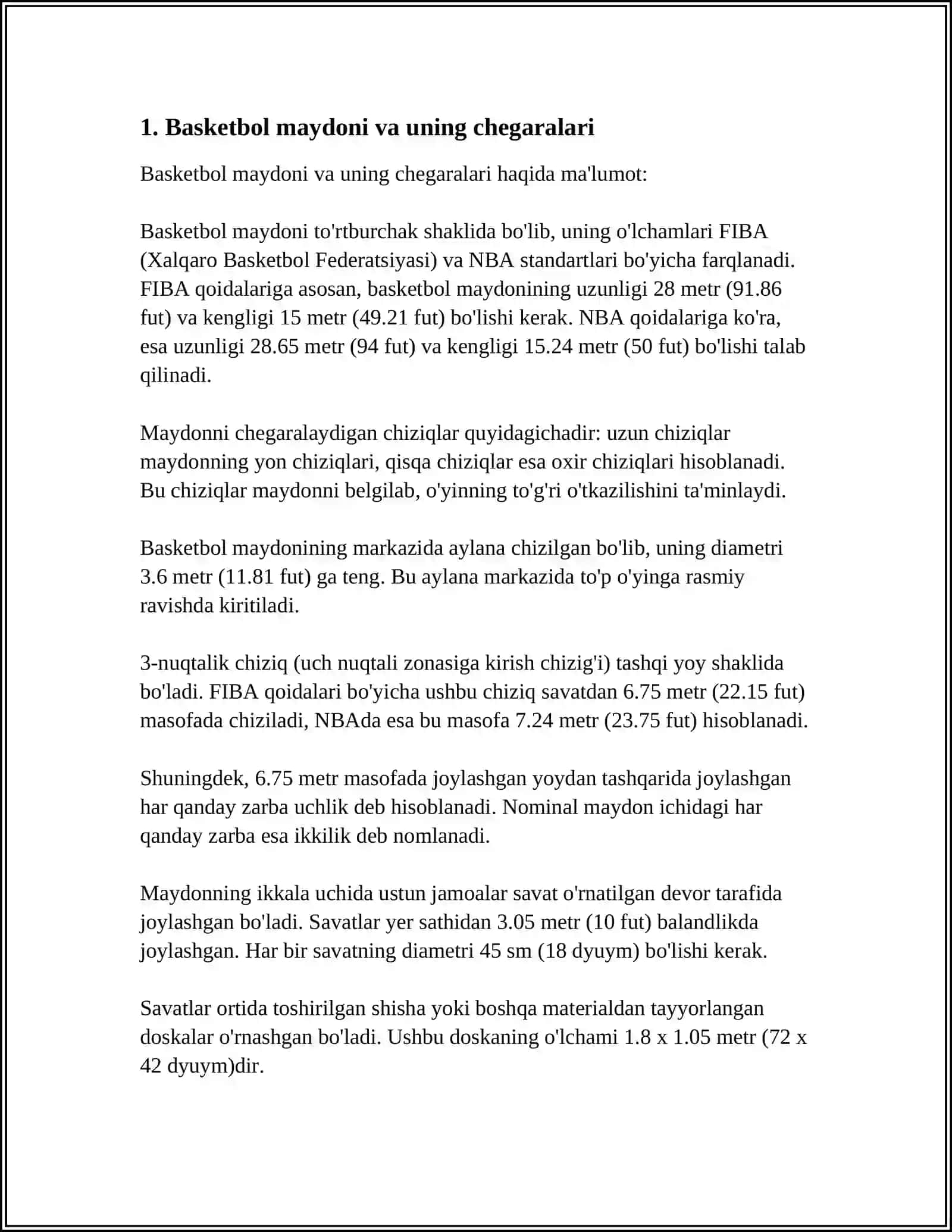 SPORT O‘YINLARI.BASKETBOL O‘YINI QOIDALARINI O‘RGATISH 4