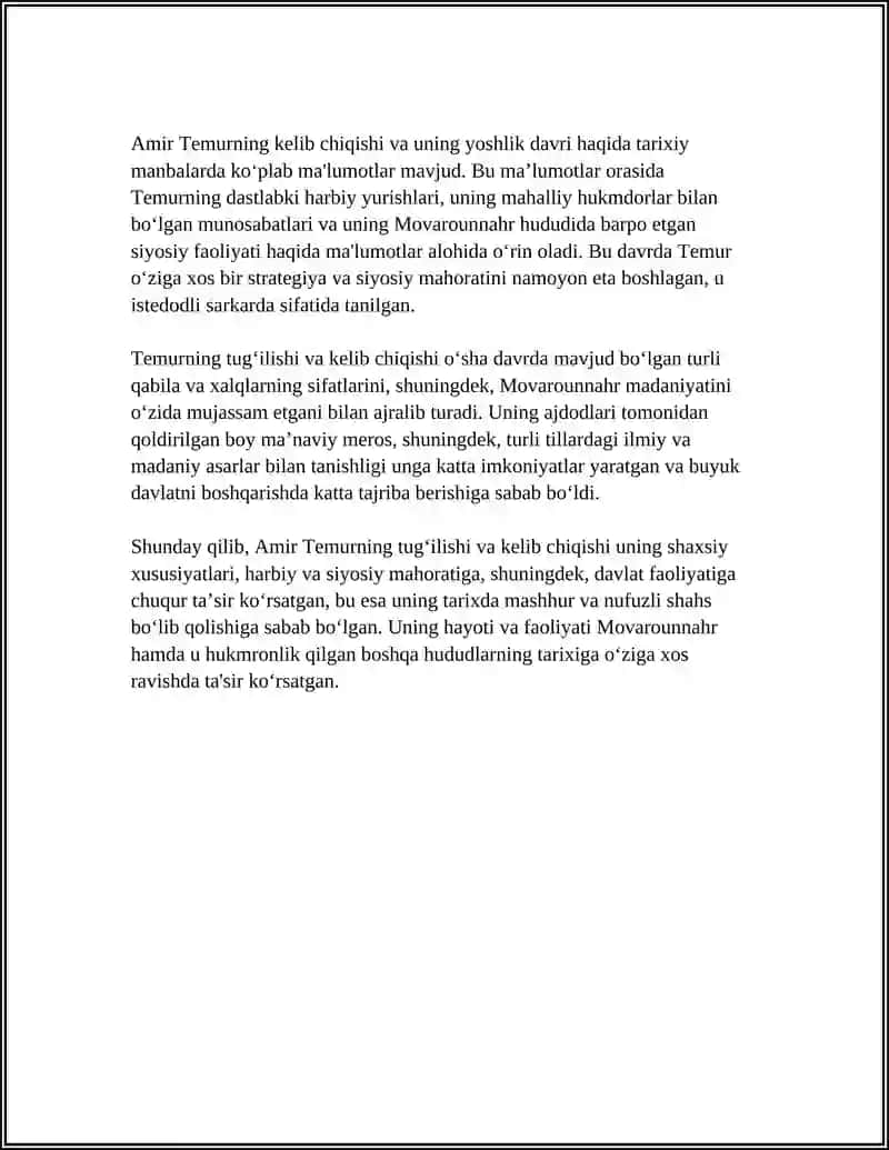 AMIR TEMUR HAQIDA MAʼLUMOTLAR 4