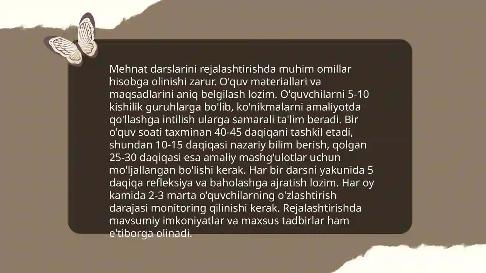Mehnat darslarini tashkil etish shakllari 4
