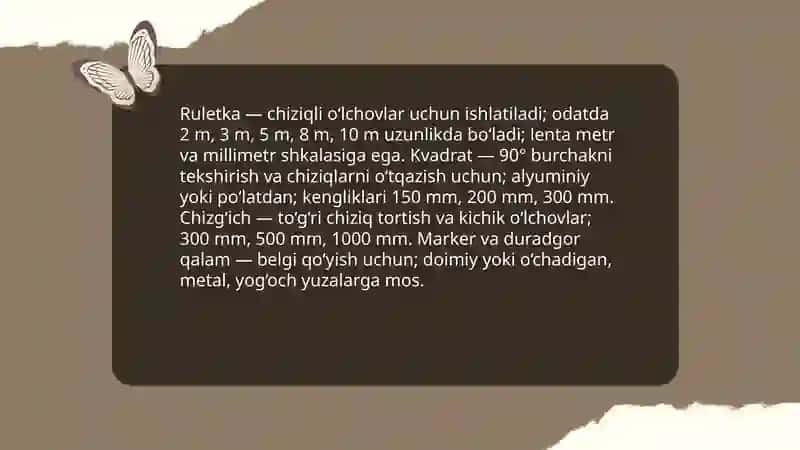 Duradgorchilik va chilangarlik ish asboblari bilan tanishish 4