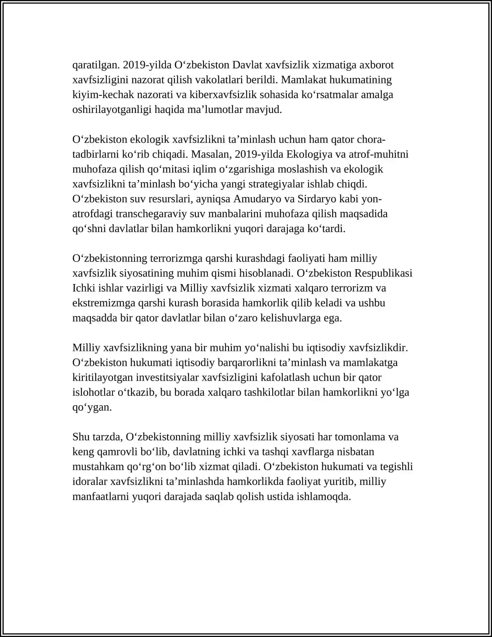 O'ZBEKISTON DAVLAT SIYOSATIDA RADIKAL OQIMLARGA QARSHI KURASHNING YO'NALISHLARI 4