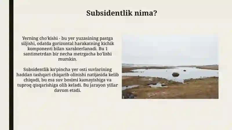Choʻkish hodisasi va yer osti suvlari 4