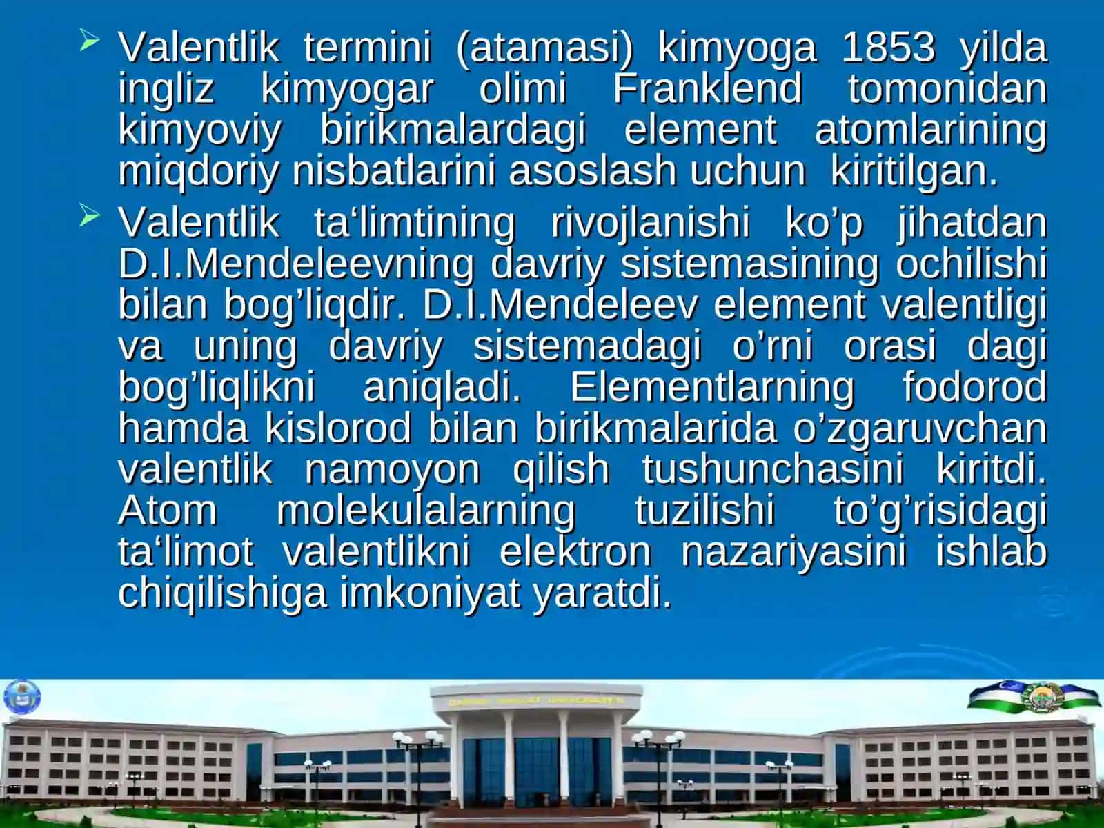 Kimyoviy elementlarning valentligi 4