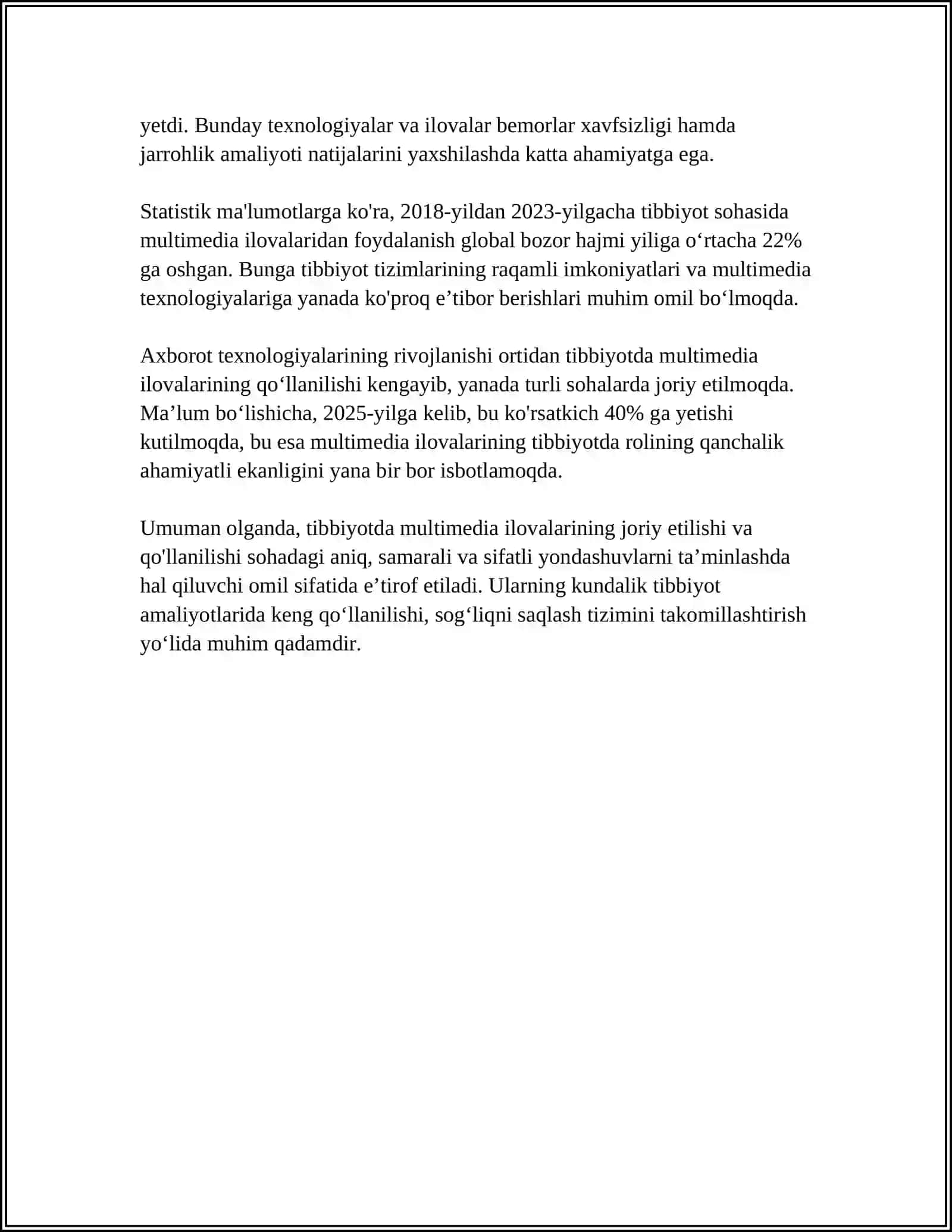 TIBBIYOTDA MULTIMEDIYA ILOVALARINI YARATISHDAGI DASTURIY TA'MINOT 4