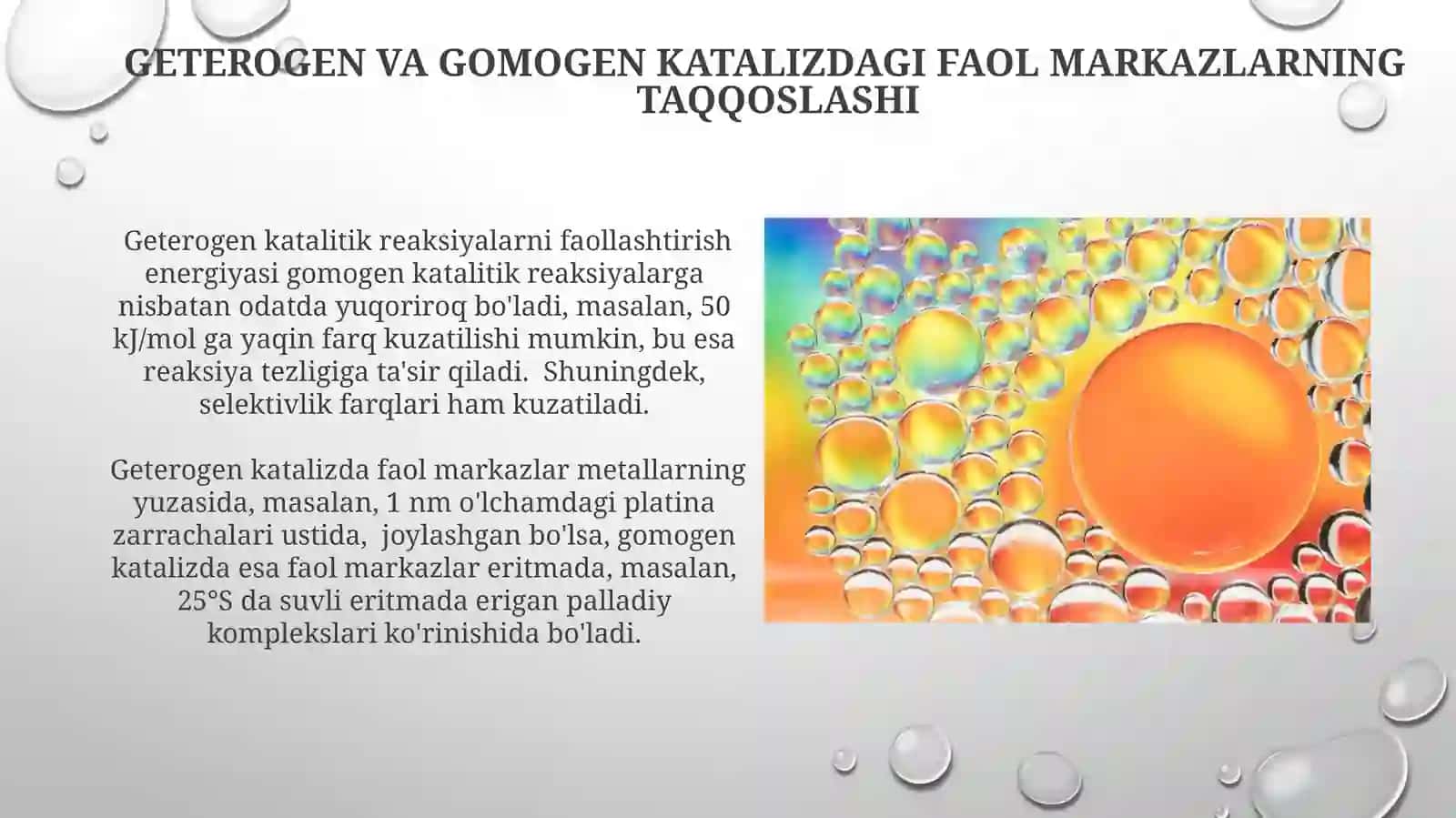 Getrogen katilez gomogen katalizda faol markazlari 4