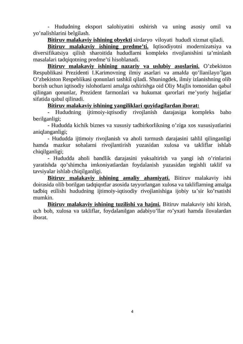 "MAMLAKATNI IJTIMOIY-IQTISODIY RIVOJLANISHINI UMUMIY TAHLILI" 4