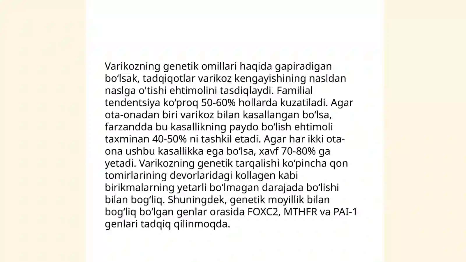 Varikoz kasalligi- sabablari, alomatlari, davolash, xalq tabobati, oldini olish 4