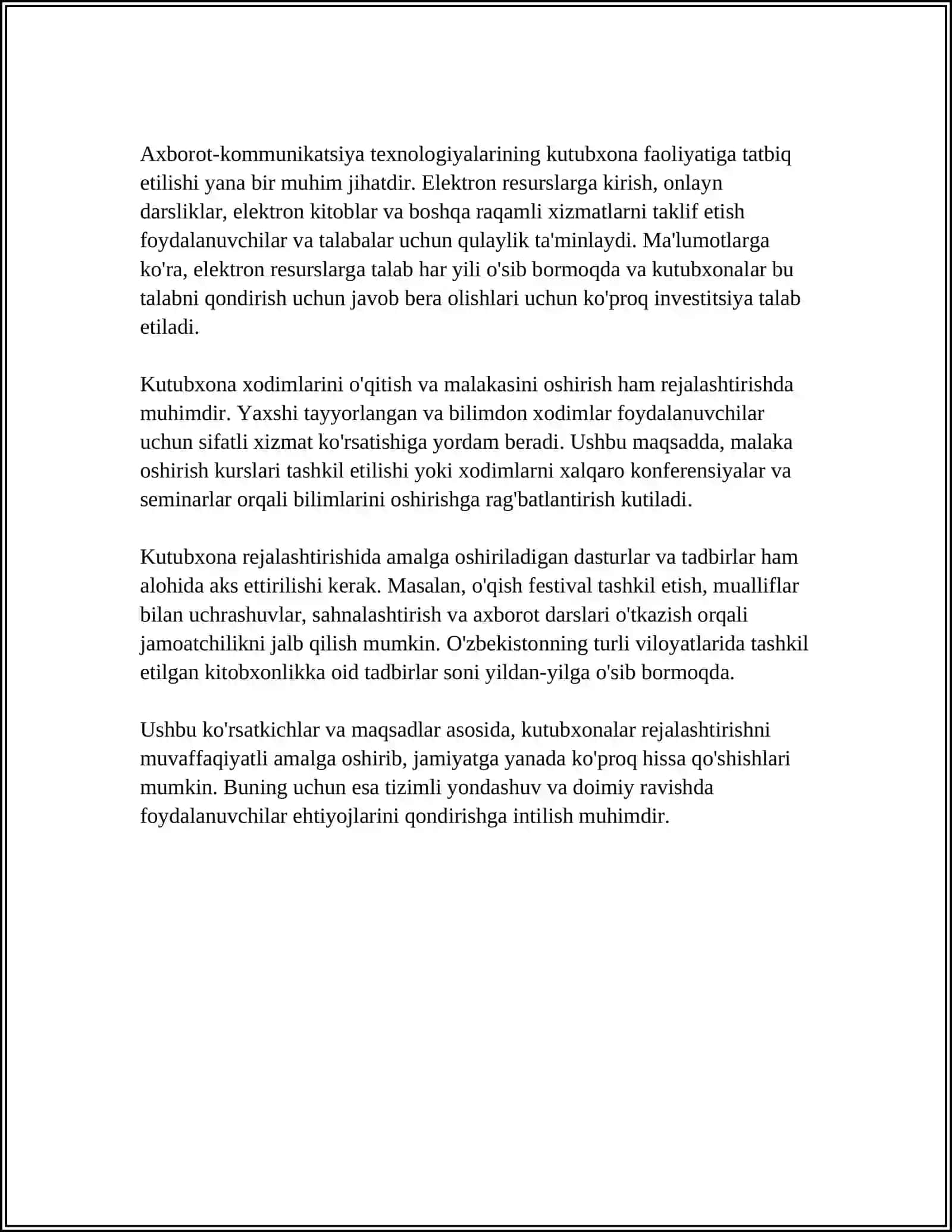 KUTUBXONALARGA METODIK RAHBARLIKNI TASHKIL ETISH MASALALARI 4