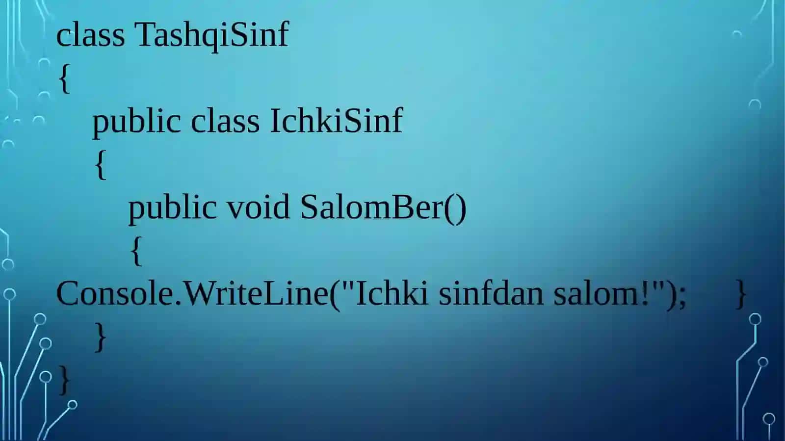 Ichma-ich joylashgan sinflar 4
