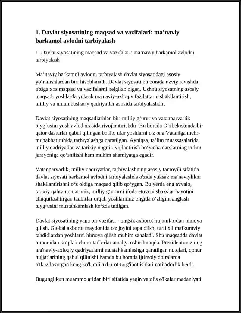 MAʼNAVIY BARKAMOL AVLOD TARBIYASIDA DAVLAT SIYOSATI 4