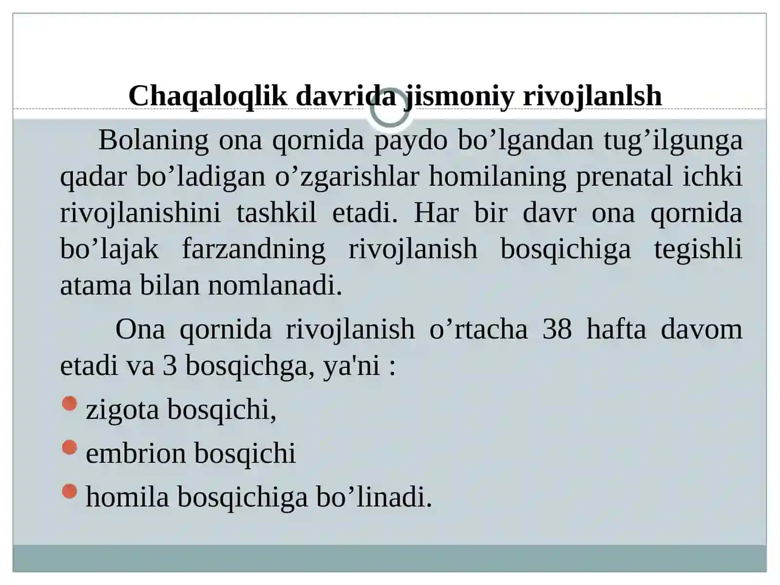 Ontogenezning ilk bosqichlarida insonning psixik rivojlanishiga xos xususiyatlar 4
