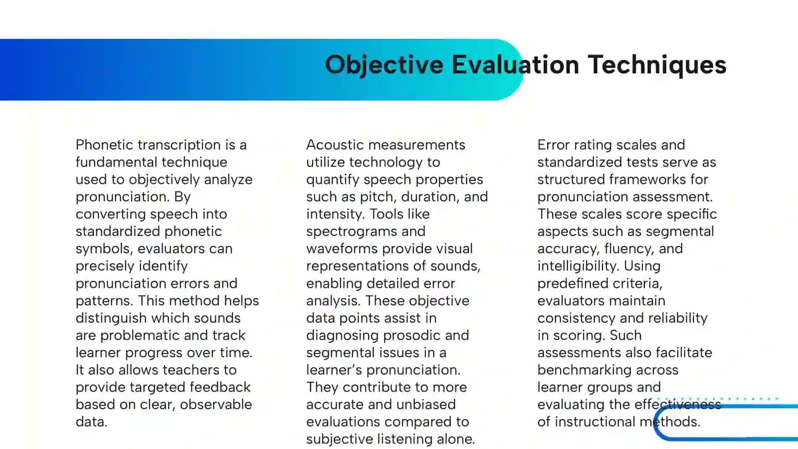 TECHNIQUES FOR ASSESSING PROUNCIATION 4