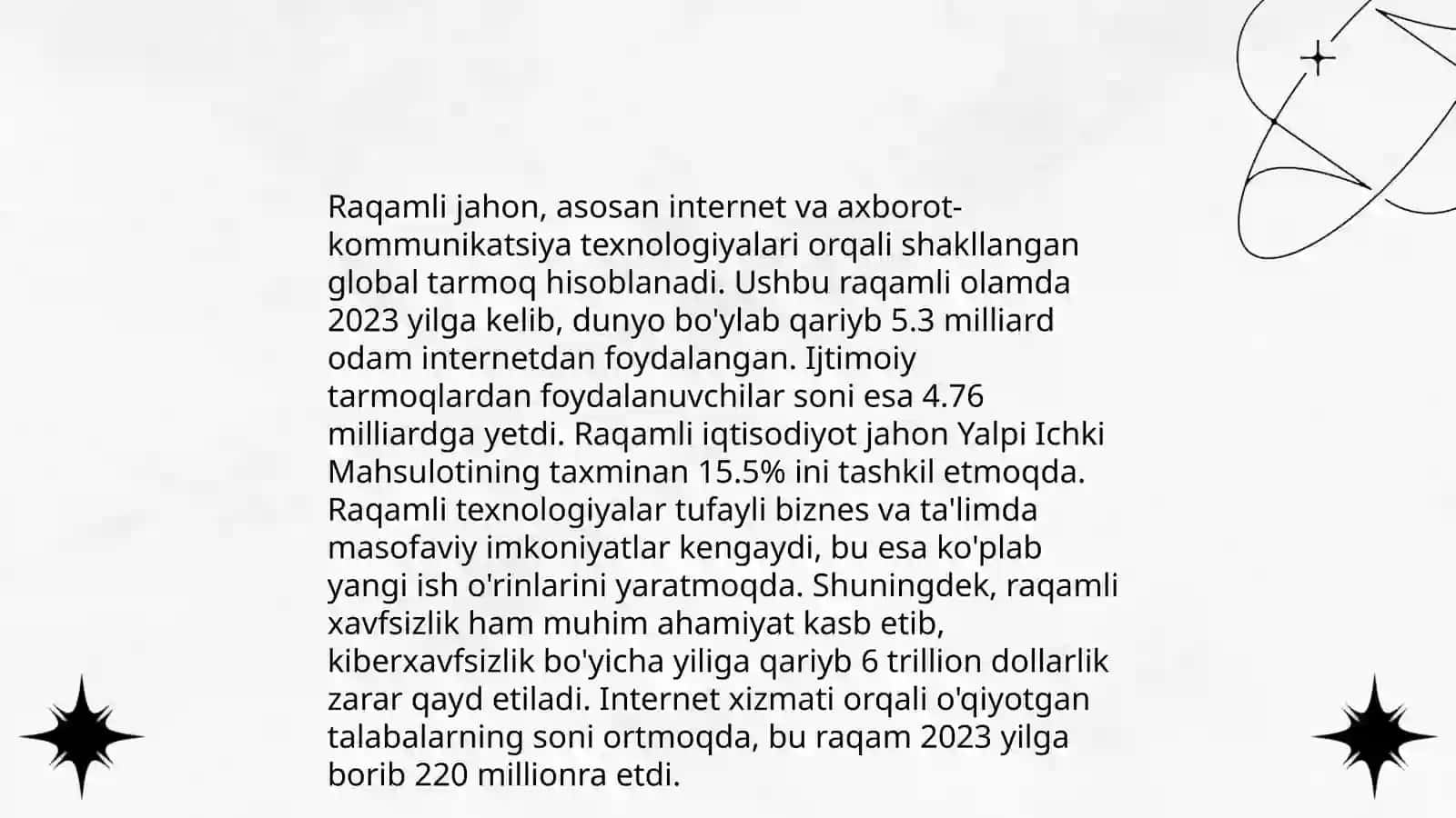 Axborot texnologiyalari globallashuvining o'ziga xos xususiyatlari 4