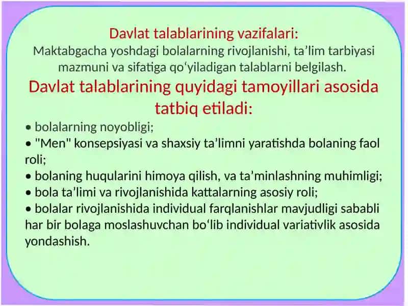 Davlattalablarining maqsad, vazifava asosiy tamoyillari 4