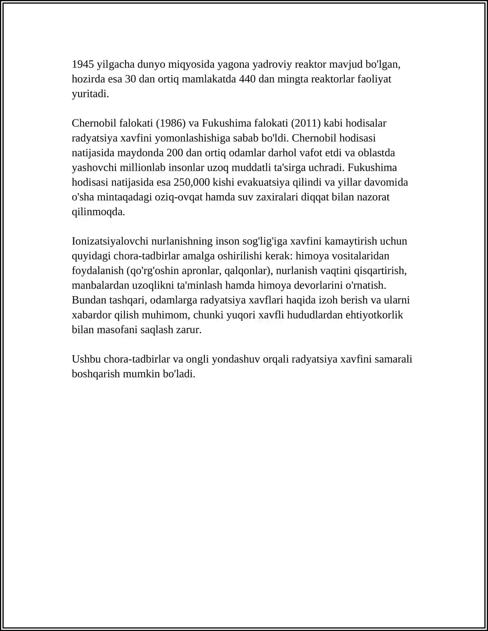 RATSIONAL INSHOATIDAGI NURLASHNISHDAN FOYDALANUVCHINI HIMOYALASH SHAXSIY HIMOYA VOSITALARINI QO‘LLASH 4