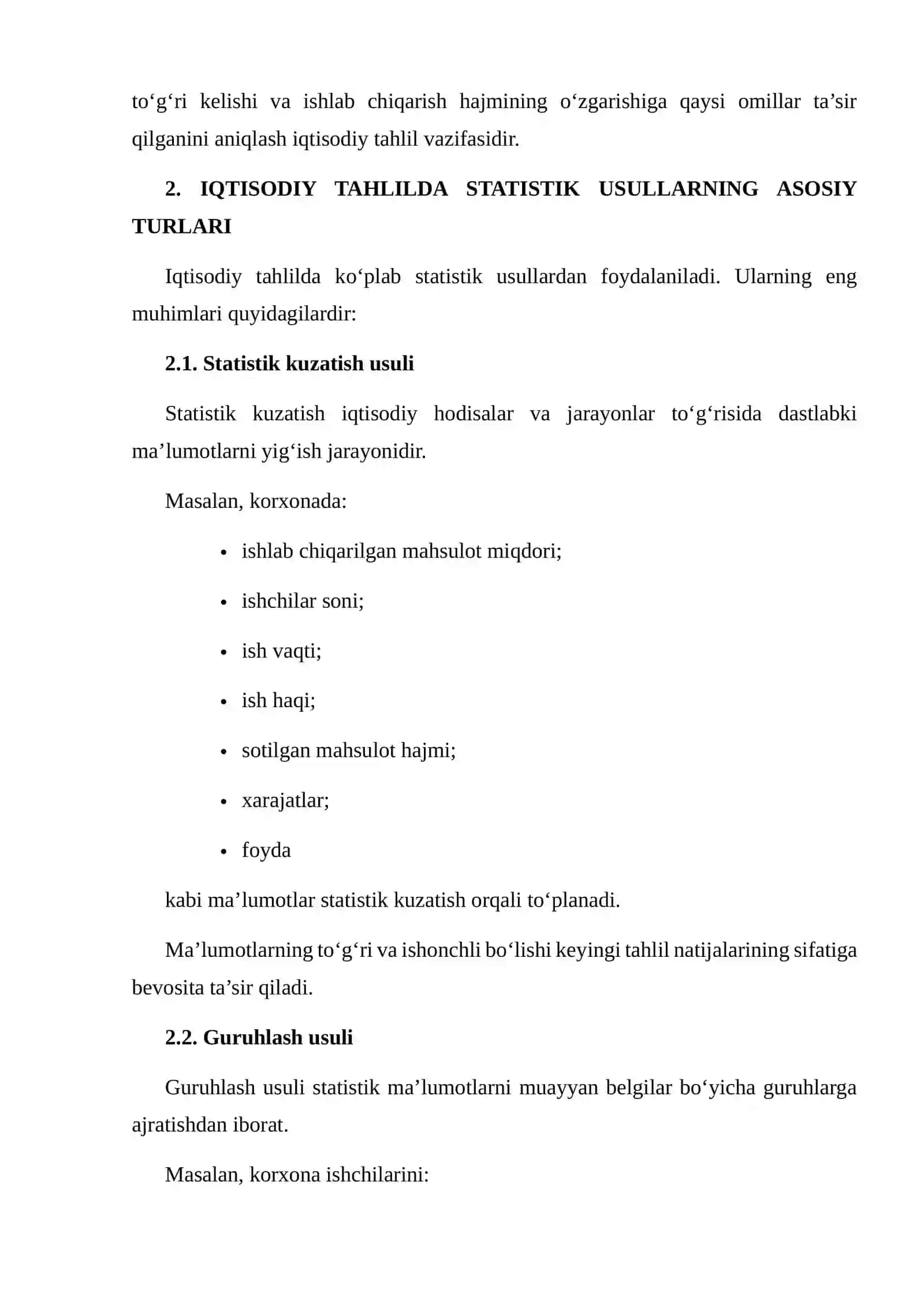 IQTISODIY TAHLILDA STATISTIK USULLARNING QO‘LLANILISHI 4