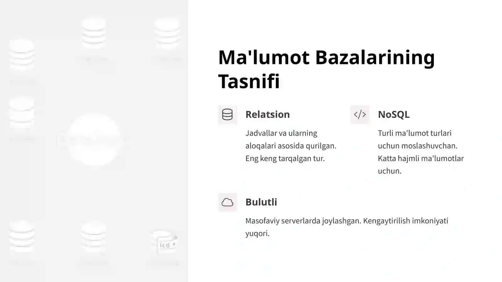 Ma'lumot axborot bilimlar bazasi va ma'lumotlarni qayta ishlash 4