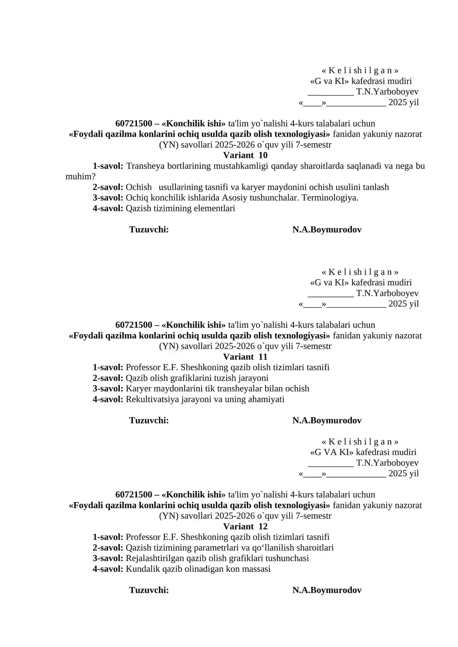 Foydali qazilma konlarini ochiq usulda qazib olish texnologiyasi 4
