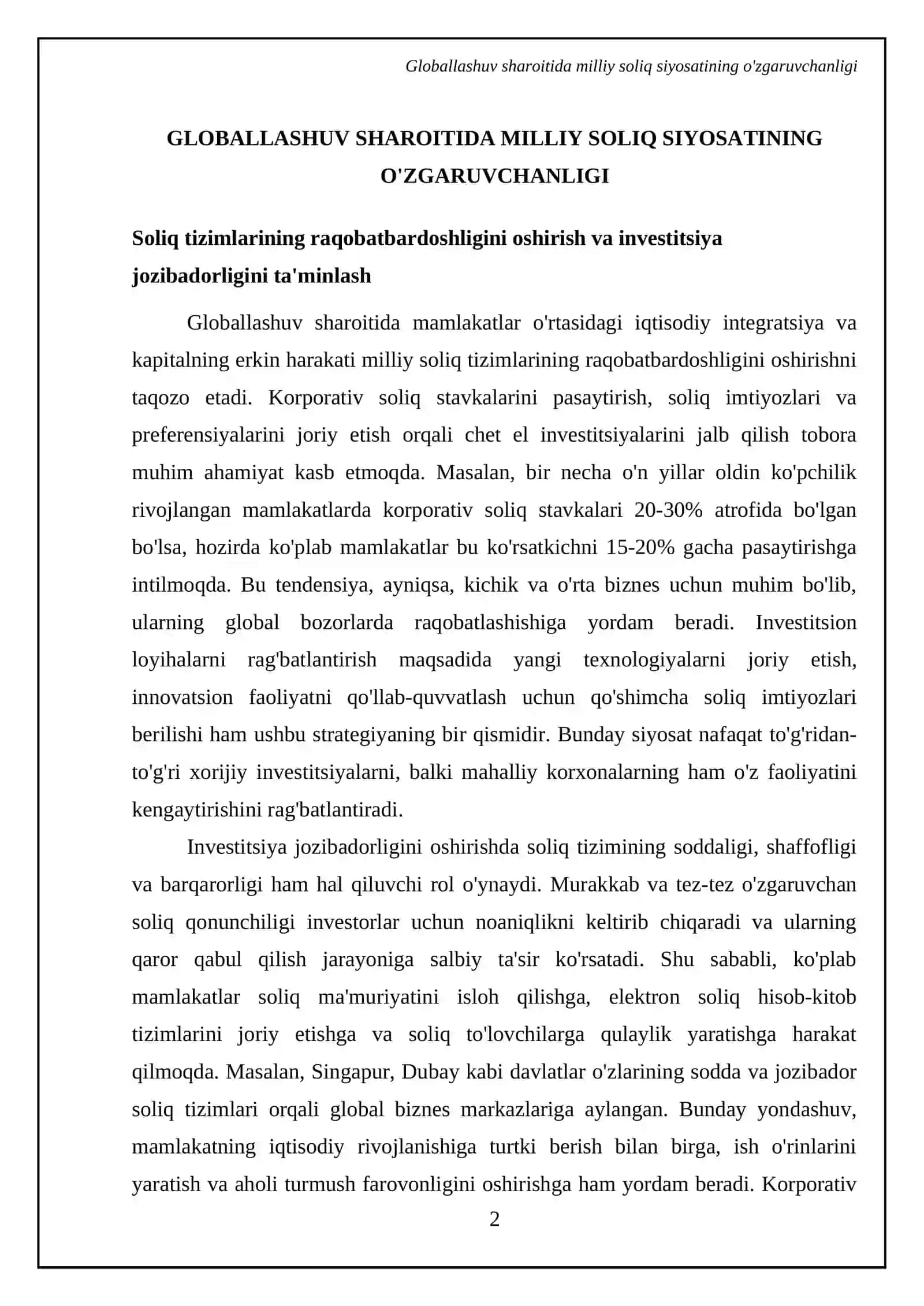 Xalqaro soliq muhitining milliy soliq tizimlariga ta'siri 4