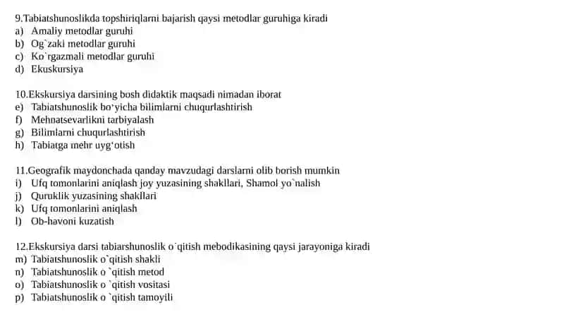 ЯКУНИЙ ФАНЛАРАРО ИМТИХОН-2(FINAL CROSS-DISCIPLINARYEXAM 4
