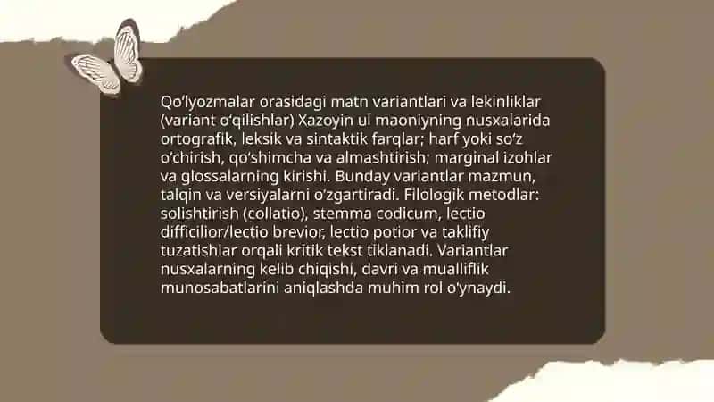 Xazoyin ul maoniyning qoʻlyozmasi va matniy xususiyatlari 4